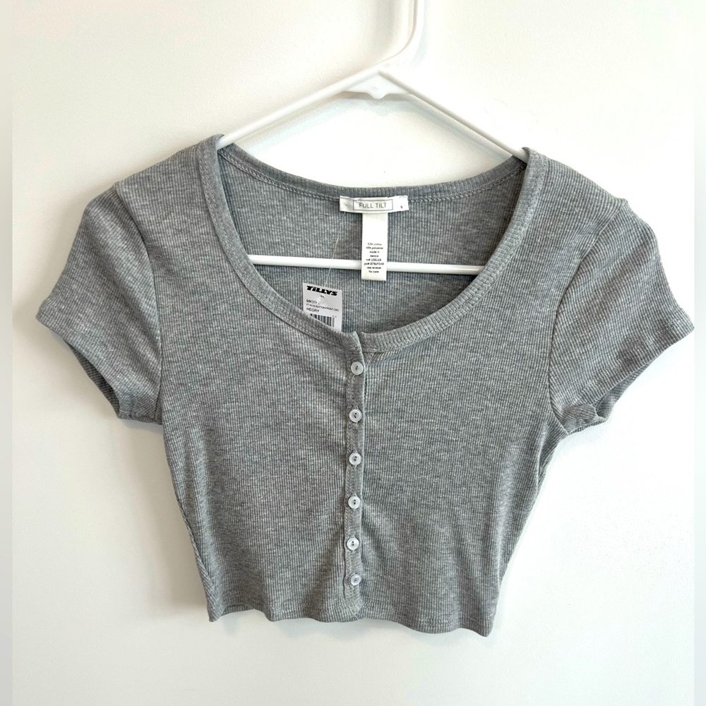 Full Tilt Button down Crop Top